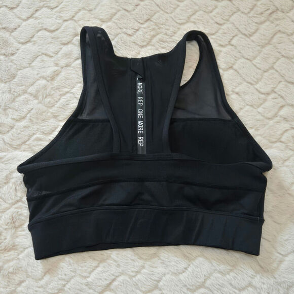 Zyia Black Active One More Rep Padded Sports Bra, Size Small - Picture 3 of 8